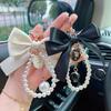 Pearl Chain Bow Key Chain Big Bow Car Key Holder Fashion Car Keychain