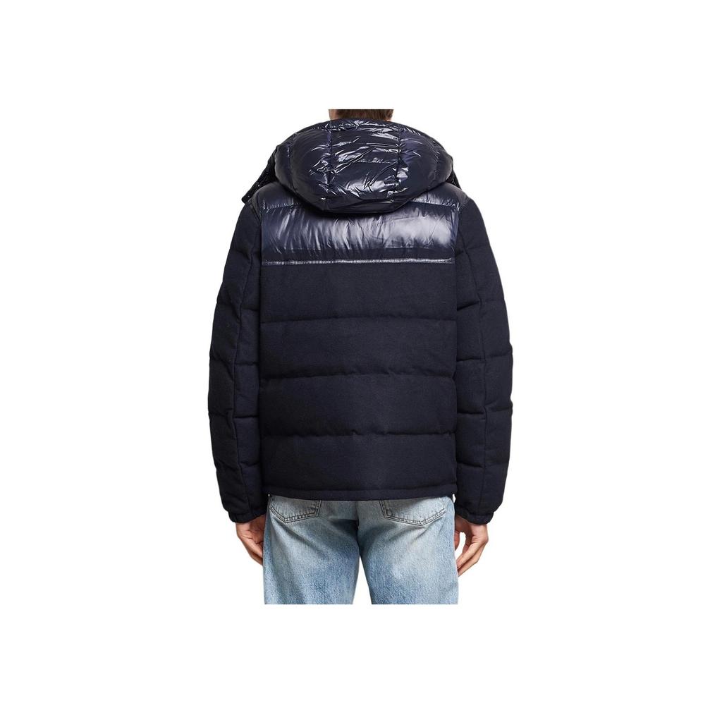 Polo Ralph Lauren FW23 Hooded Solid Color Zippered Fitted Long Sleeve Down Jacket Men Jackets Navy-Blue 710922806-001