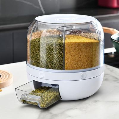 Домашний кухонный органайзер, 6 решеток, пластиковый контейнер для хранения, контейнер для хранения пищевых продуктов, контейнер для сыпучих банок для дозатора сыпучих круп, 2022