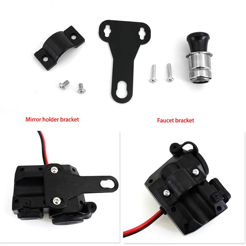 Motorcycle Handlebar Charger Dual Usb Port Cigarette Lighter Socket 5v 2.1a Adapter Power Supply Digital Display Quick Charge