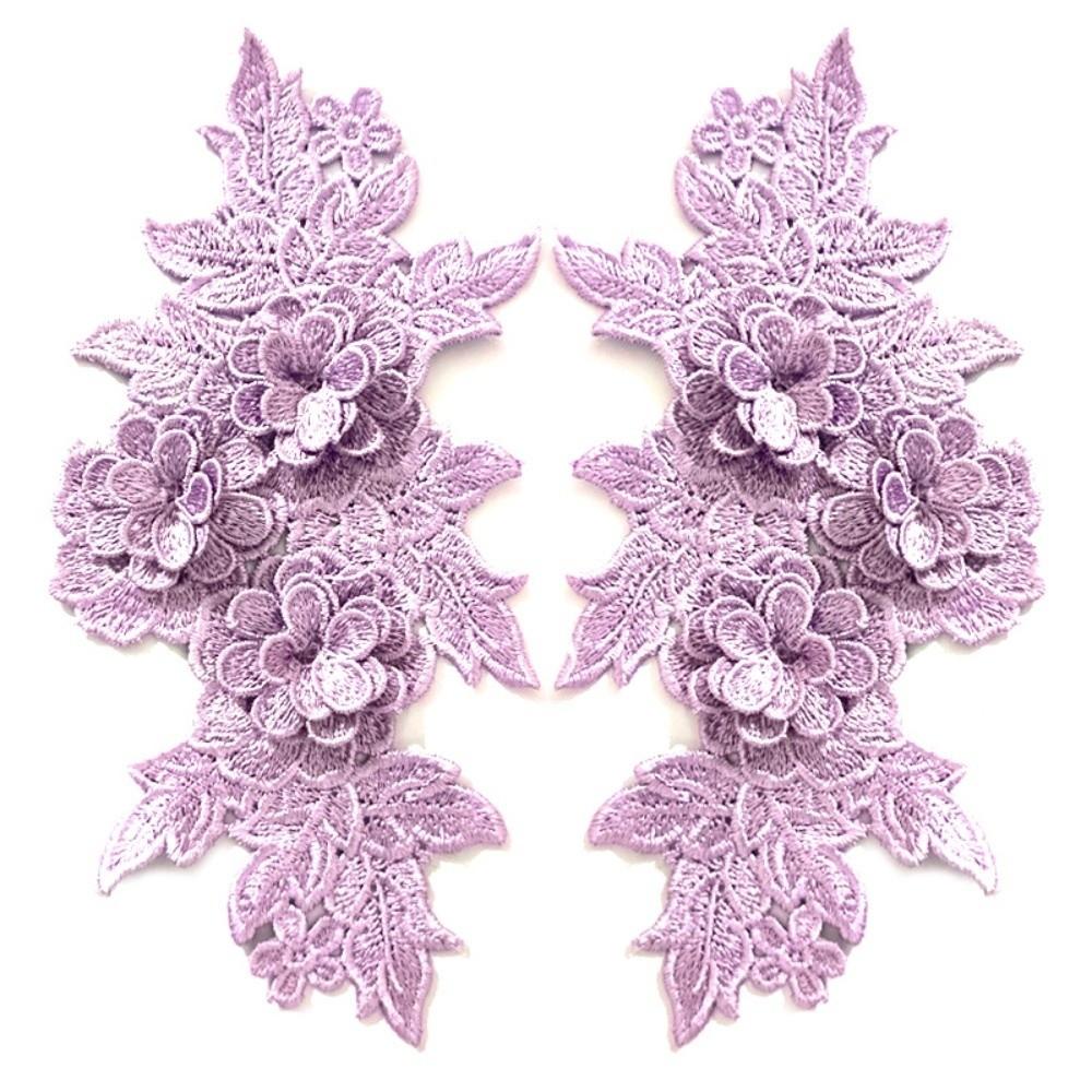 Heavy Lace Lace Applique Colorful Floral Embroidery Trim 3D Embroidered Patch Clothing Sewing
