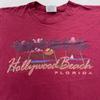 Винтажная футболка 90-х HOLLYWOOD BEACH FLORIDA SUNSET РАЗМЕР S мягкая серф пальма