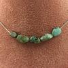 Stones and Minerals. Necklace 5 African Turquoise Beads from Africa Steel Chain Necklace for Women, Men. Customizable Size.