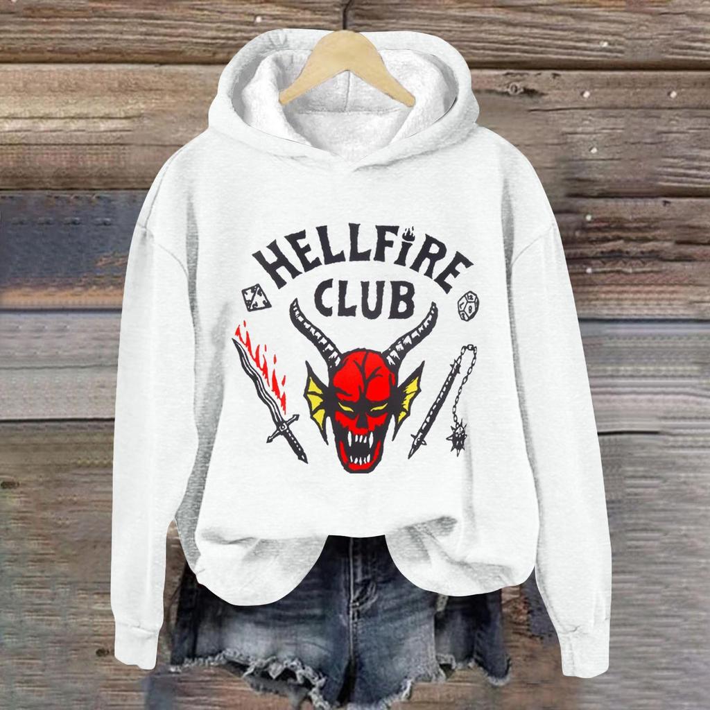 Женская модная повседневная толстовка с длинными рукавами, принтом и капюшоном