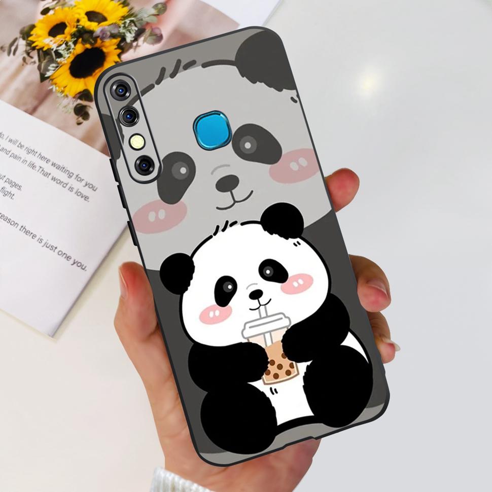 For Infinix Hot 8 2019 Case Cute Panda Butterfly Soft TPU Phone Case For Infinix Hot 8 Hot8 Back Cover X650C X650B Coque Bumper