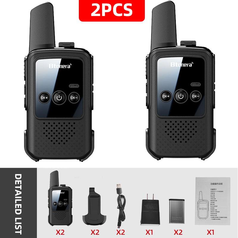 BTONERA BT300 MiniWalkie Talkie Two-way Radio 2 PCS Kids Walkie-talkie PMR/FRS Communication Radio Portable for Camping Toys