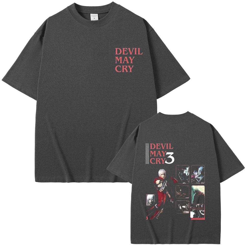 Игровой футболка Dante из Devil May Cry Мужская Женская Готическая Панк Оверсайз С Круглым Вырезом Футболки Мужская Мода Повседневная Мягкий Хлопок Короткий Рукав