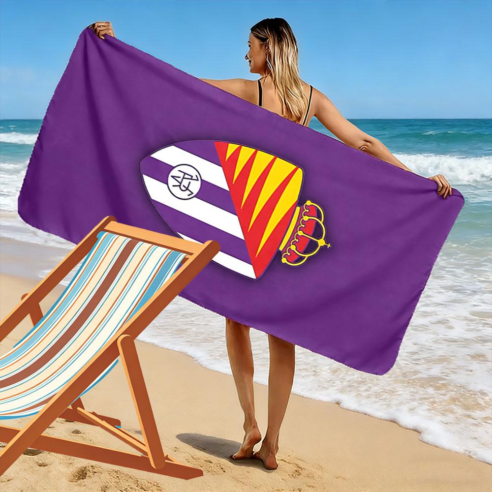 Purple Shield with Crown Design Beach Towel Quick-drying for Travel Outdoor Sports Jogging Beach and Swimming