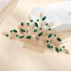 New Chinese Style Xiuhe Bridal Headdress Leaf Rhinestone Hair Comb Pin High-end Hair Accessories Hairpin Comb Set