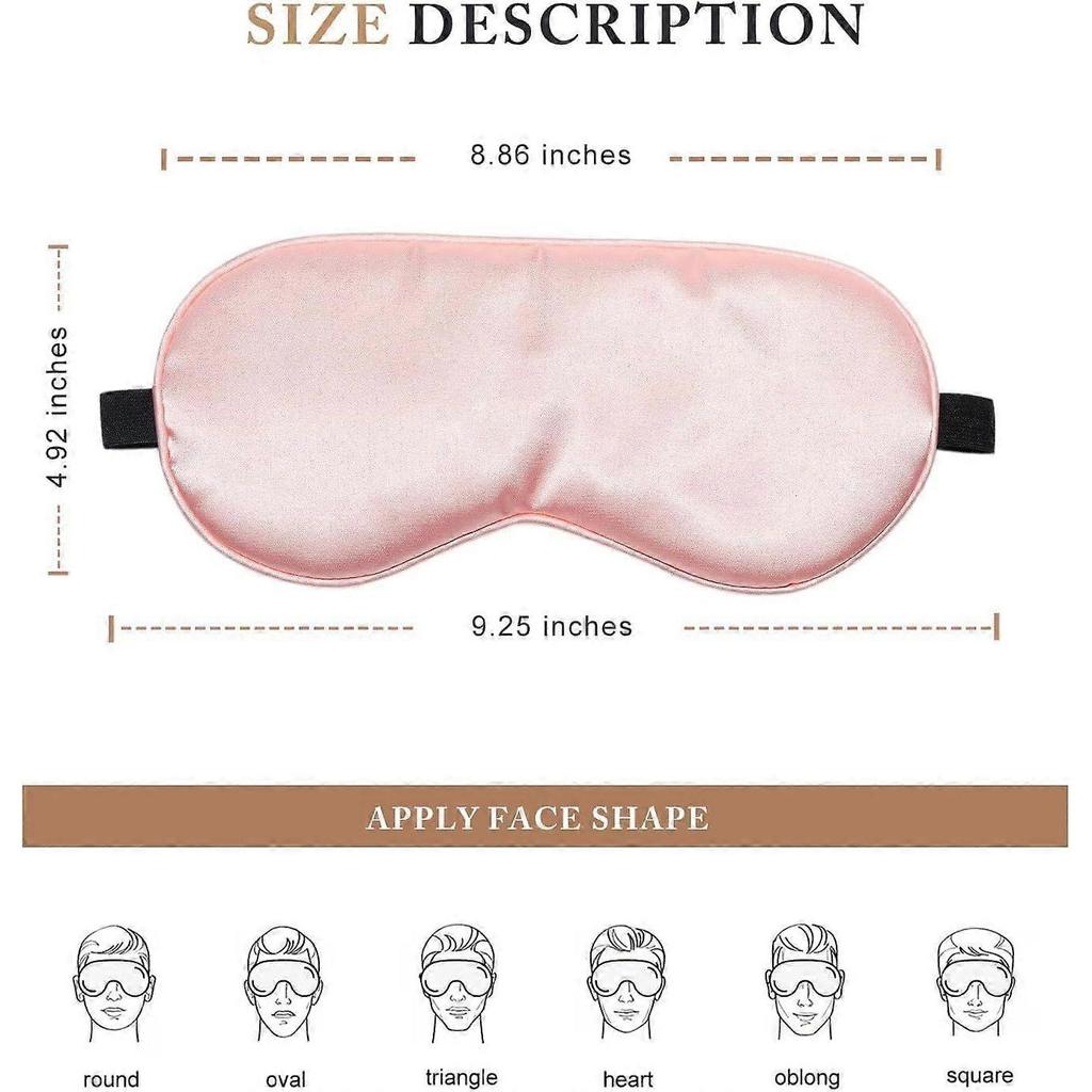 Sleep Mask Silk Eye Mask for Sleeping, Super Soft Blackout Eye Mask for Women Men, Side Sleeper Covers for Sleeping with Adjustable Straps, Travel Sl
