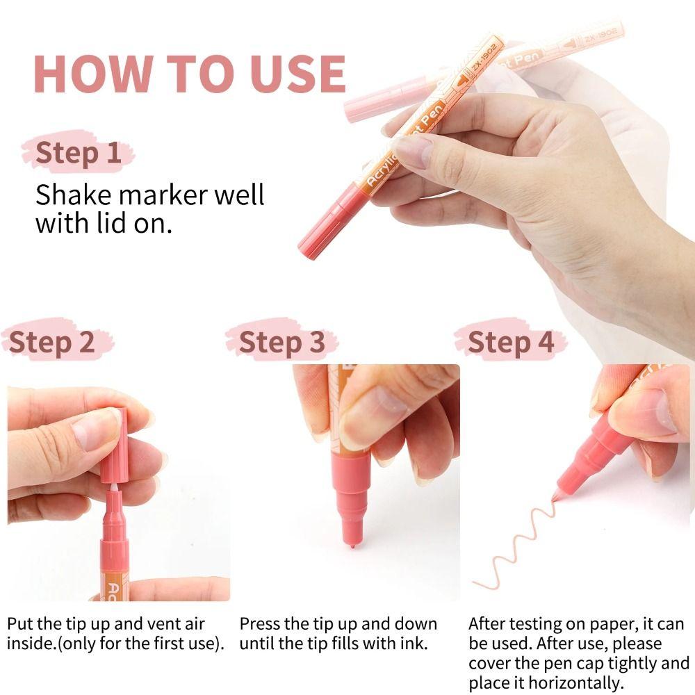 Pro Color Series Paint Markers Set 22 Colors Drawing Colored Pen Art Painting Markers Pens Rocks