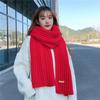 Autumn and Winter Thick Warm Women's Scarf Pure Color Knitted Casual Commuting Scarfs
