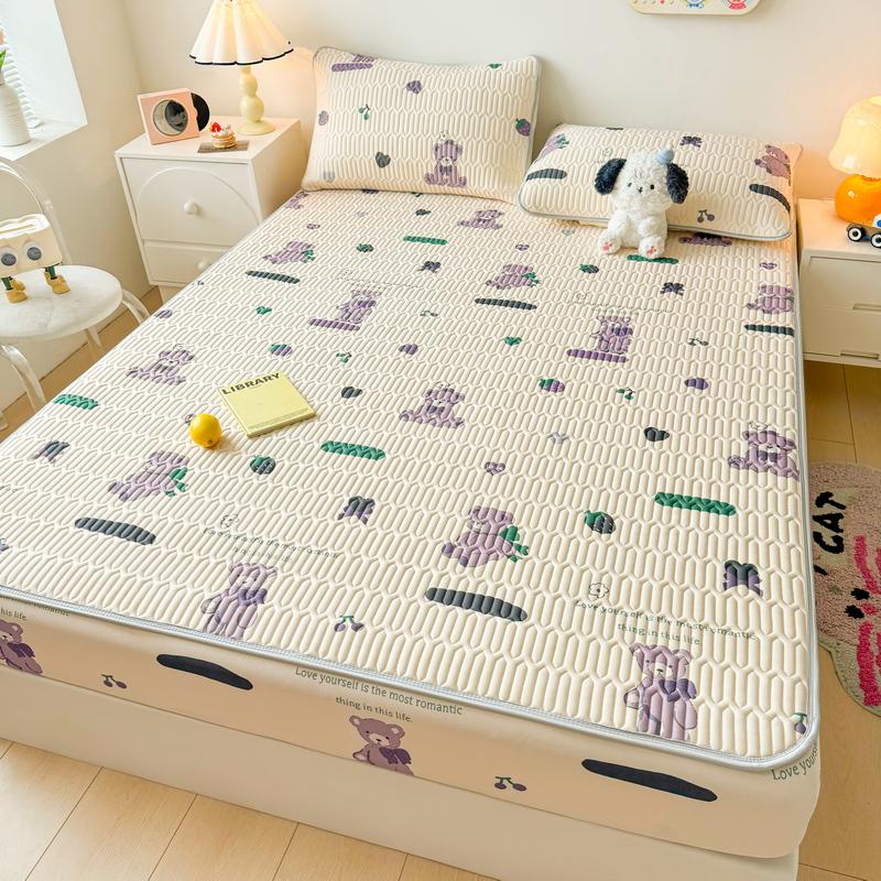 1 шт. латексный толстый стеганый наматрасник, летний дышащий крутой противоскользящий простынь на подкладке, милый чехол на кровать, наволочка в комплект не входит