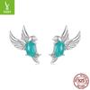 Spring Bird Stud Earrings Female, Small Fresh Animal S925 Silver Delicate Stud Earrings