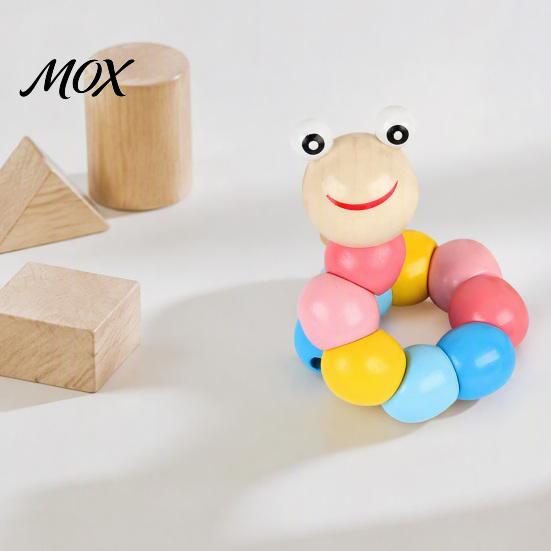 Caterpillar Fidget Kids Wooden Bead Toy, Educational Twisting Toy for Fine Toys Motor Skills, Number Color Preschool Learning Toddlers Early Education