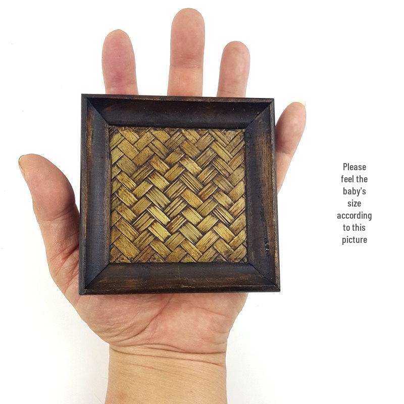 Set of 6 Rattan Coasters: Wooden Heat Insulation Pads, Thai Tea Set Display, Unique Antique Home Ornaments.