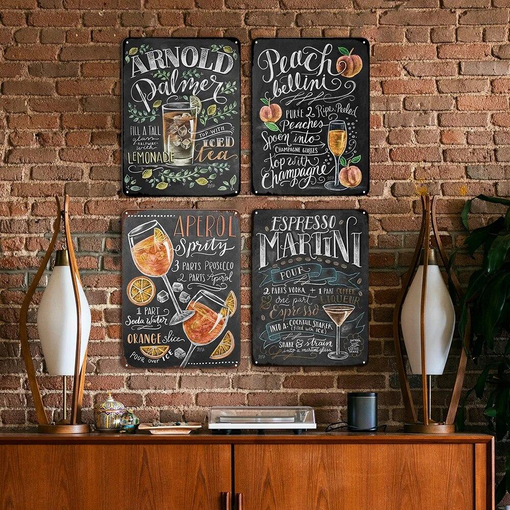 Summer Time BEER Retro Metal Tin Signs Mojito Cocktail Plaque Vintage Poster Bar Pub Art Stickers Wall Decor 20x30cm