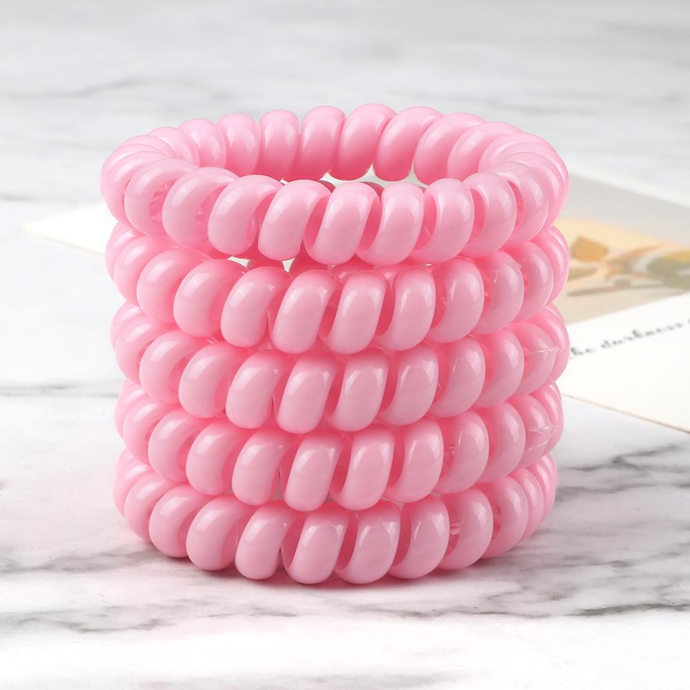 5 шт./набор Эластичные конфетные цвета Телефонный провод Простые женские резинки для волос Веревка для волос для детей Девочек Скранчи Повязка на голову Жевательная резинка Подарки