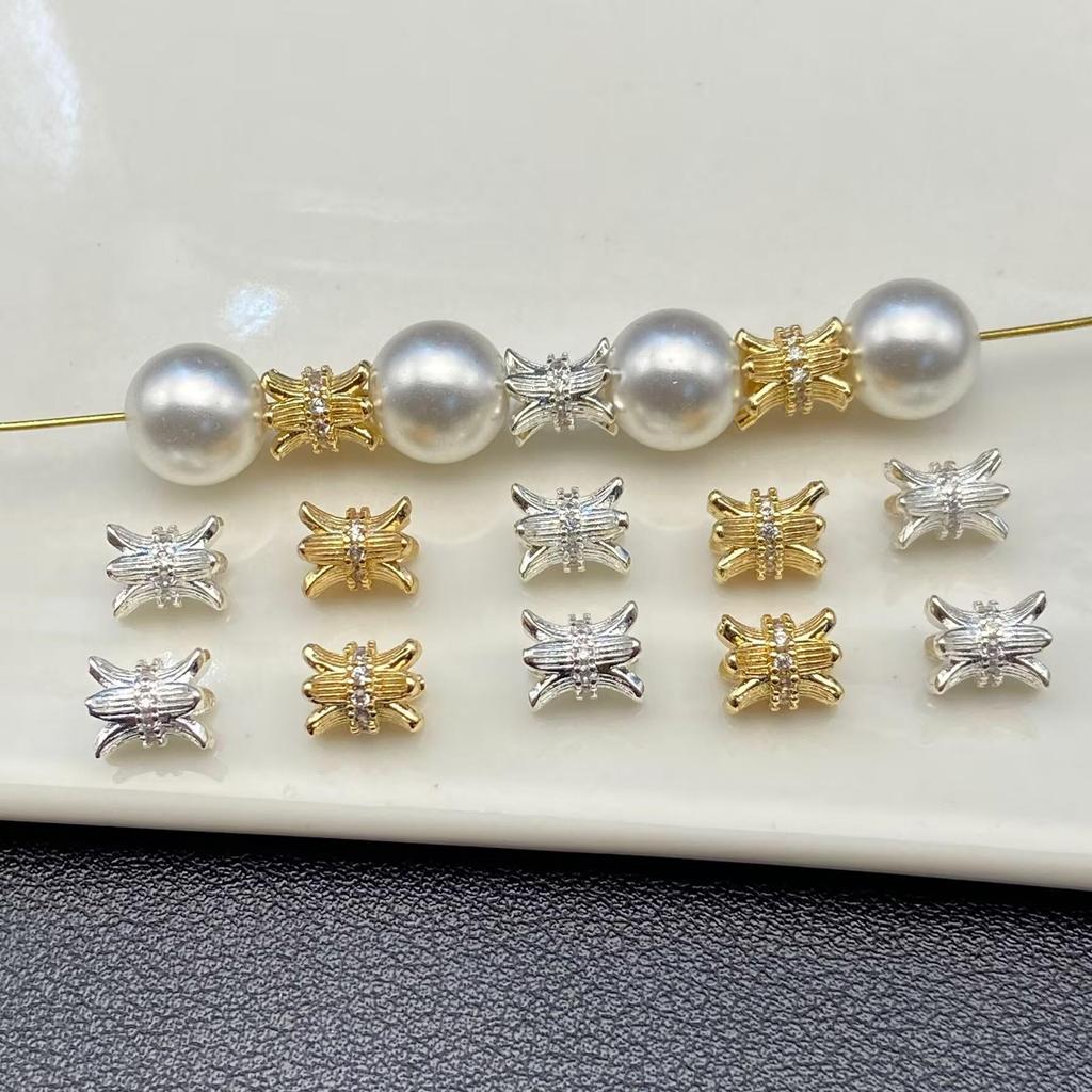 Циркониевые Бусины со Стразами для DIY Украшений - Тонкие Разделительные Бусины, Ручная Работа, Кристальные Подвески, Бисерная Работа