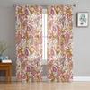 Paisley Flower Window Treatment Tulle Modern Sheer Curtains for Kitchen Living Room the Bedroom Curtains Decoration