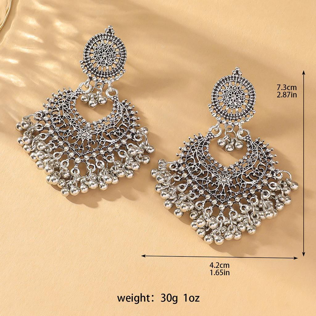 European and American retro Bohemian long tassel water droplet earrings with heavy creative high-end feel earrings