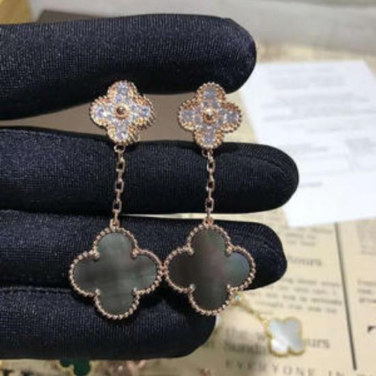 Серьги Four Leaf Grass, легкие роскошные белые рябчики с красным агатом и малахитом, женские серьги-гвоздики