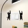 Two Cartoon Quirky Kitten Bedroom Living Room Switch Home Background Beautification Wall Stickers