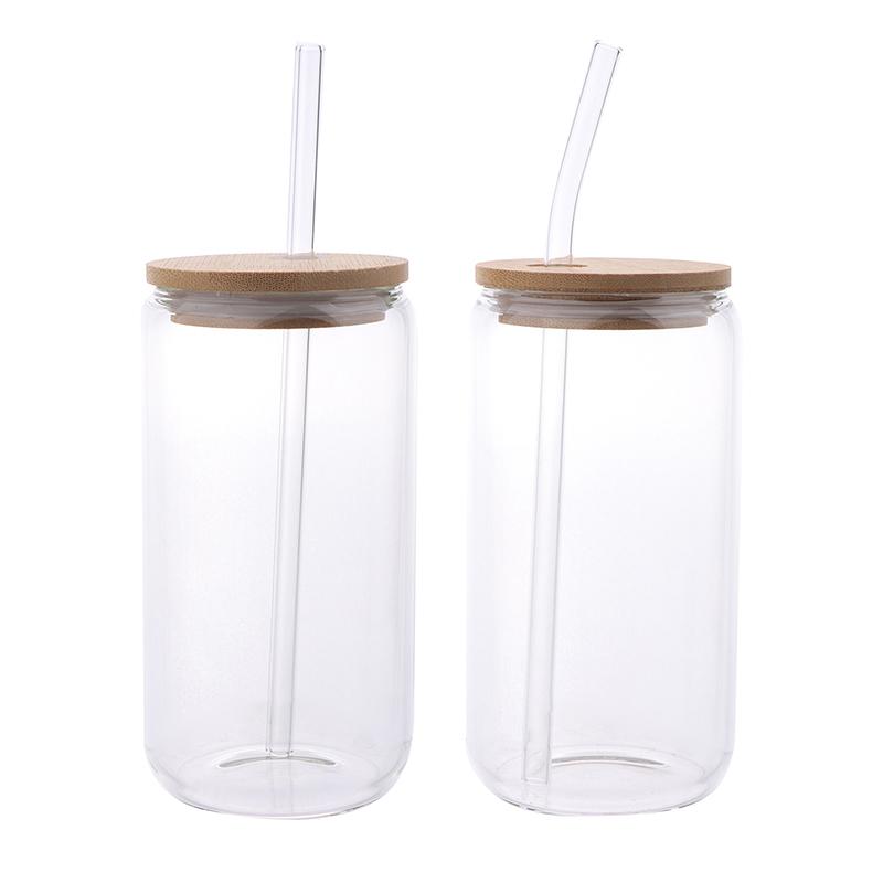 16 унций стеклянная чашка с крышкой и прозрачной трубочкой чашка для чая с пузырьками стеклянная пивная банка молочные чашки мокко набор кружка для завтрака посуда для питья