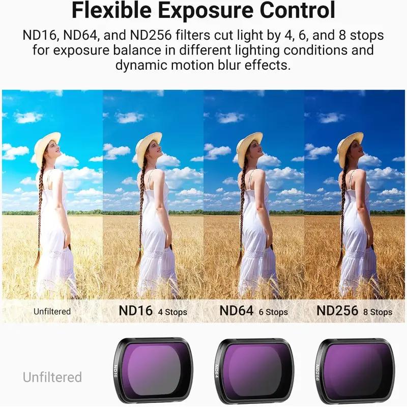 Magnetic HD ND & CPL Filter Set for DJI Osmo Pocket 3/4 Multi-Coated Anti-Glare Anti-Scratch Polarizing Camera Lens Accessories