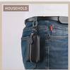Men's Genuine Leather Car Key Bag with Zipper - Top Layer Cowhide Key Cover and Household Keychain