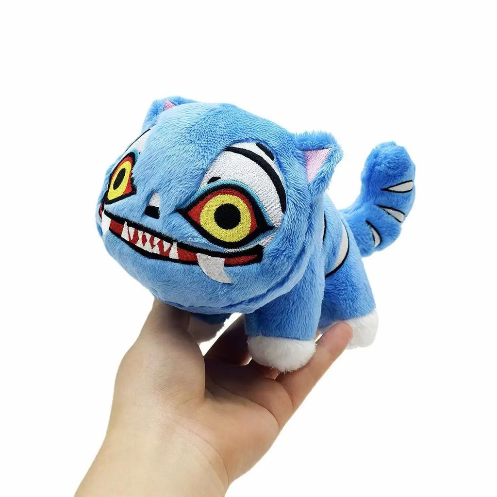 Anime Demon Plush Toys Game Hunters Tiger Stuffed Toy Blue Tiger Animals Plushie Novelty Qifts & Stickers