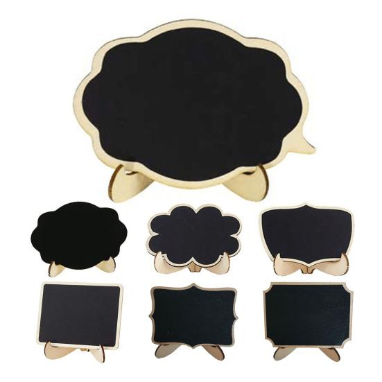 Мини-меловая доска с подставкой, многоразовая маленькая доска, украшение, стираемая деревянная доска для сообщений, табличка, настольное украшение