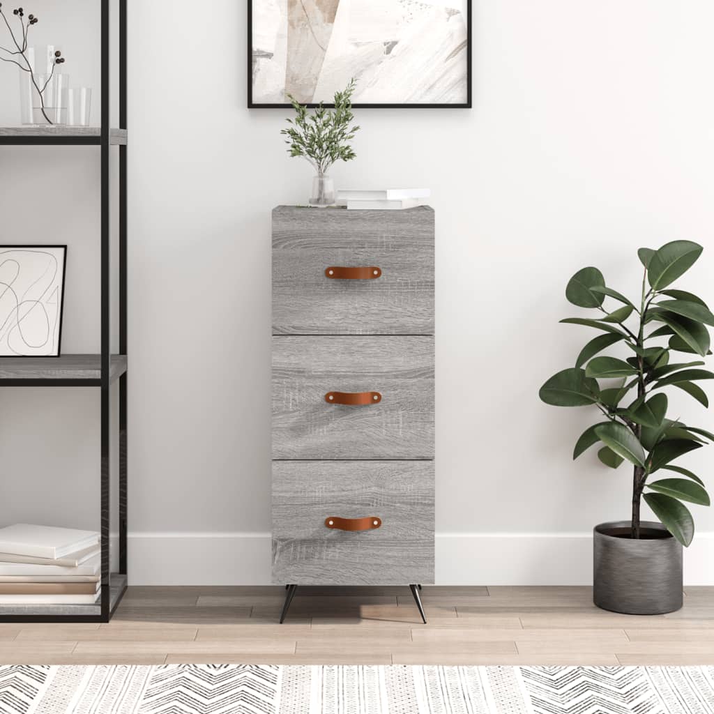 Sideboard in Grey Sonoma 34.5 x 34 x 90 cm Particleboard