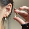 Trendy New 2 In 1 Detachable Stud Earrings for Women Gold Color Water Drop Studs Unusual Earrings Silver Color Metal Earrings