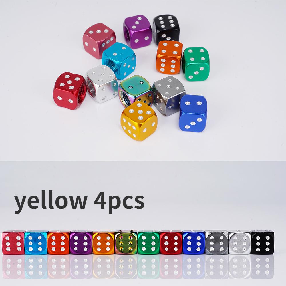 4PCS Aluminum Car Truck Motocycle Bike Dice Cap Cover AUTCOAT Tire Valve Tyre Caps Stem Air Cap Airtight Cover Auto Accessories