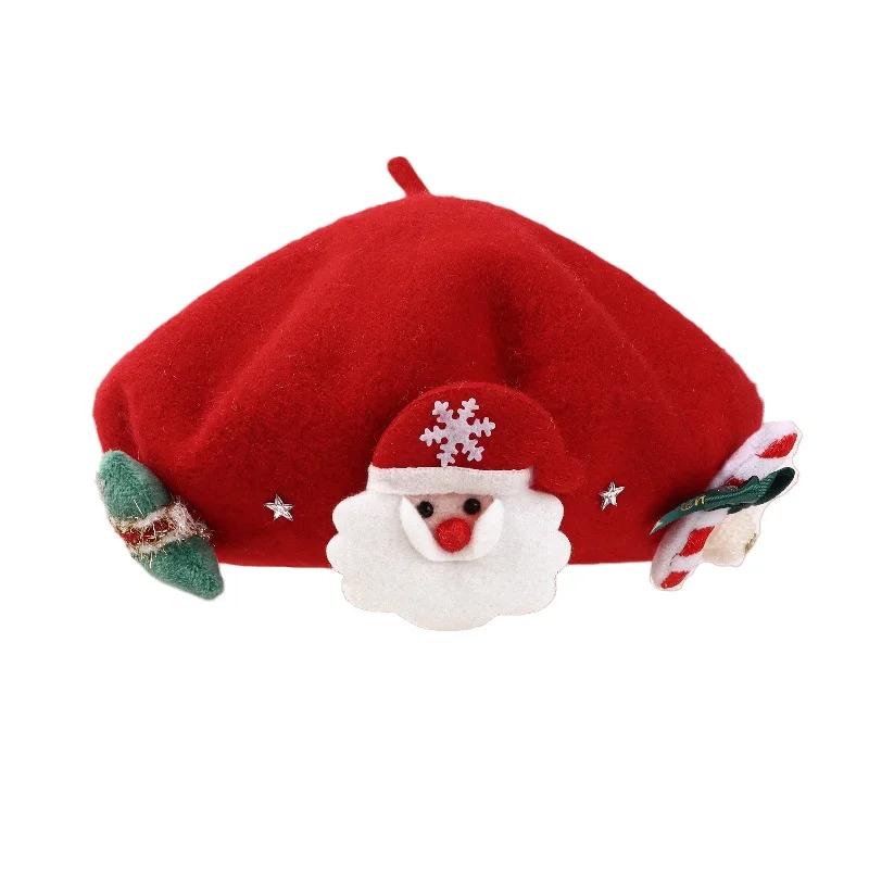 Детские шапки 2024 года, милые мультяшные фестивальные аксессуары, рождественские элементы, зимние шапки, детская теплая верхняя одежда, шапки, универсальные шерстяные шапки