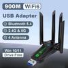 Сетевая карта WiFi 900 Мбит/с 2,4 ГГц/5 ГГц Bluetooth 5.4 WiFi-адаптер AX900 USB Беспроводной приемник для ПК/ноутбука Без драйверов