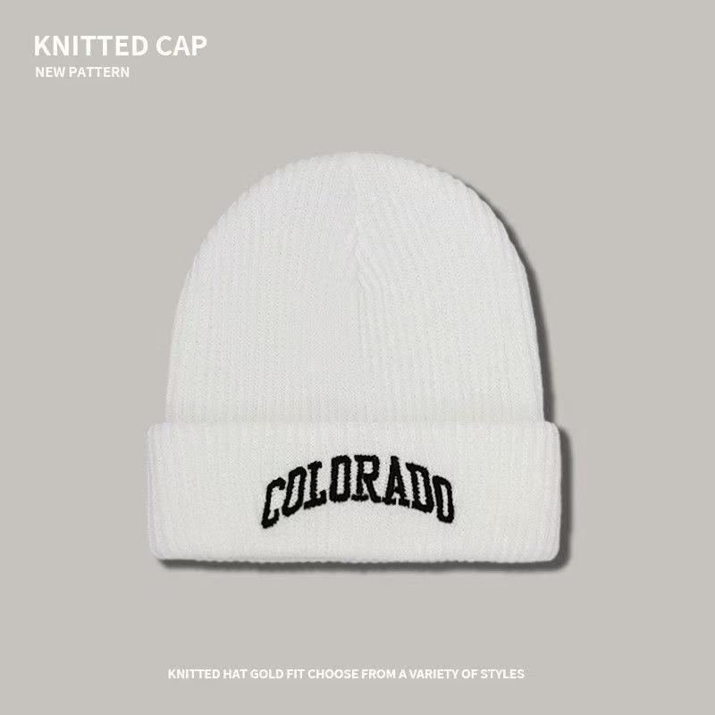 Unisex Winter Knitted Wool Hat: Fashionable Korean Hip-Hop Style, Warm, Thick, Versatile.