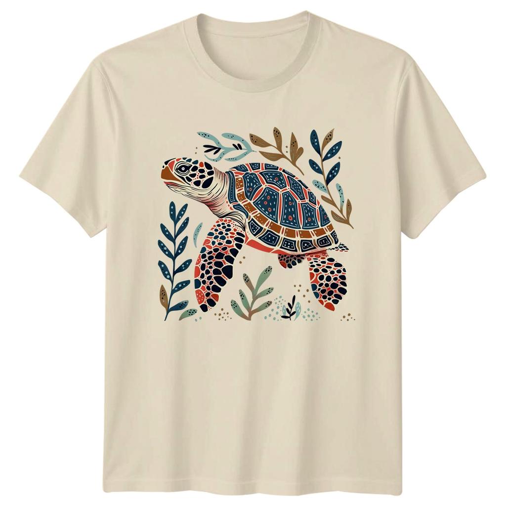 Scandinavian Sea Turtle TShirt Marine Life Nature Birthday Gift For Him And Her