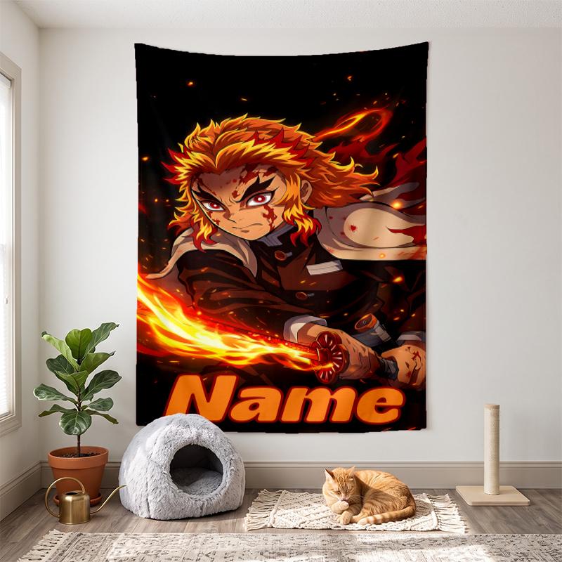 Kyojuro (19) Customizable name decorative wall tapestry ideal choice for wall decor in bedrooms living rooms dorms and home