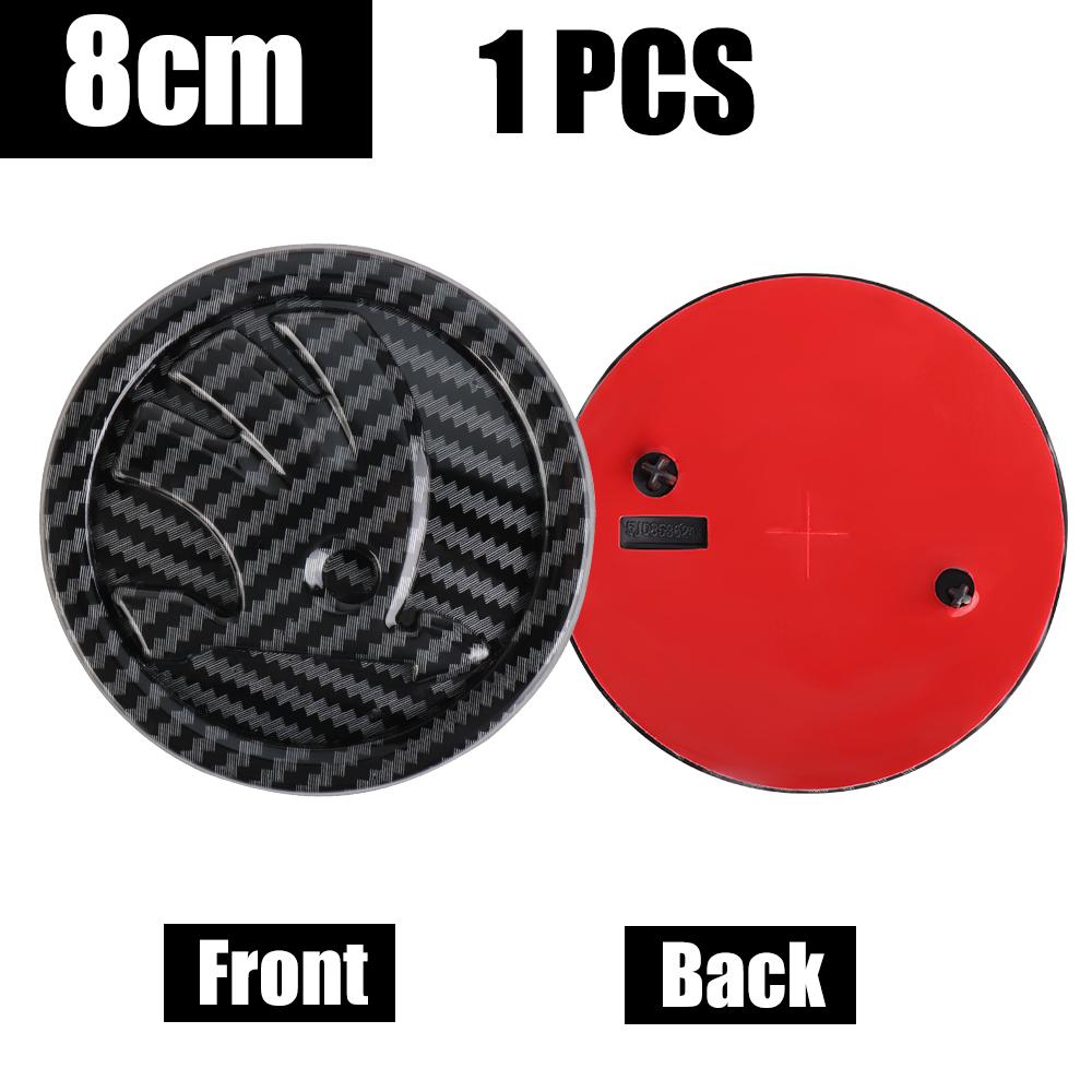 2026 Hot 8/9/10cm Carbon Fiber Badge Car Front Hood Emblem Tail Trunk Logo Sticker For Skoda Octavia Karoq Skoda S VII Fabia Kam