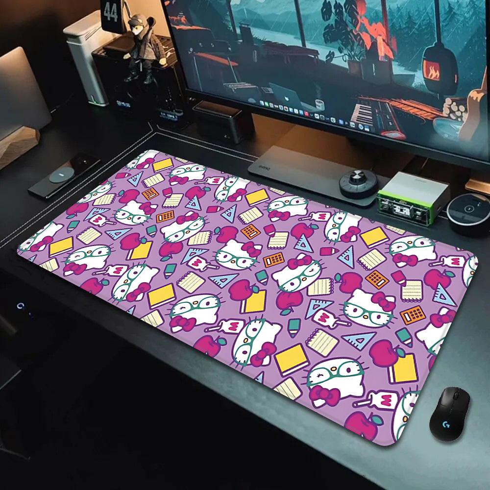 Pink Cartoon Hello Kitty Mousepad HD Printing Computer Gamers Locking Edge Nonslip Mouse Pad XXLxcm Keyboard PC Desk Pad