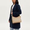 Coach Laurel 31 Brand Silver Logo Coated Canvas And Smooth Leather Shoulder Tote Bag Large Women handbags Brown CR149-SVX1W