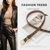Genuine Leather Belt for Women's Personalized Leopard Leather Pattern Alloy Pin Buckle Trendy and Fashionable Versatile Pants
