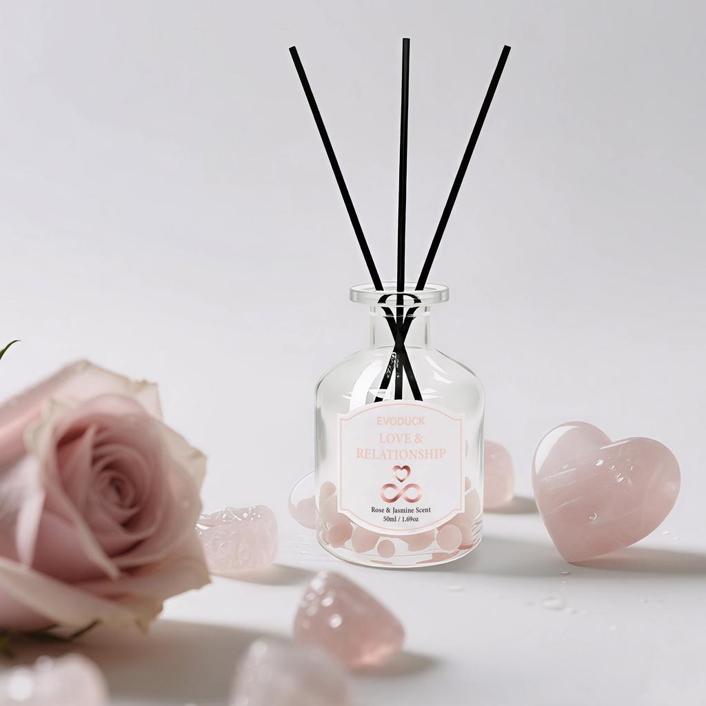 Flameless Reed Diffuser Set - Bottle With Essential Oil & Rattan Reeds | Car Air Freshener ,winter Christmas Gift,gift for Woman