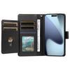 For iPhone 17 Pro Case with Multi-Card Holder and Strap PU Leather Phone Cover Stand