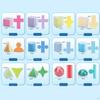 12x Geometric Shapes Blocks Learning Toys 3D Solids Pattern for Elementary Home