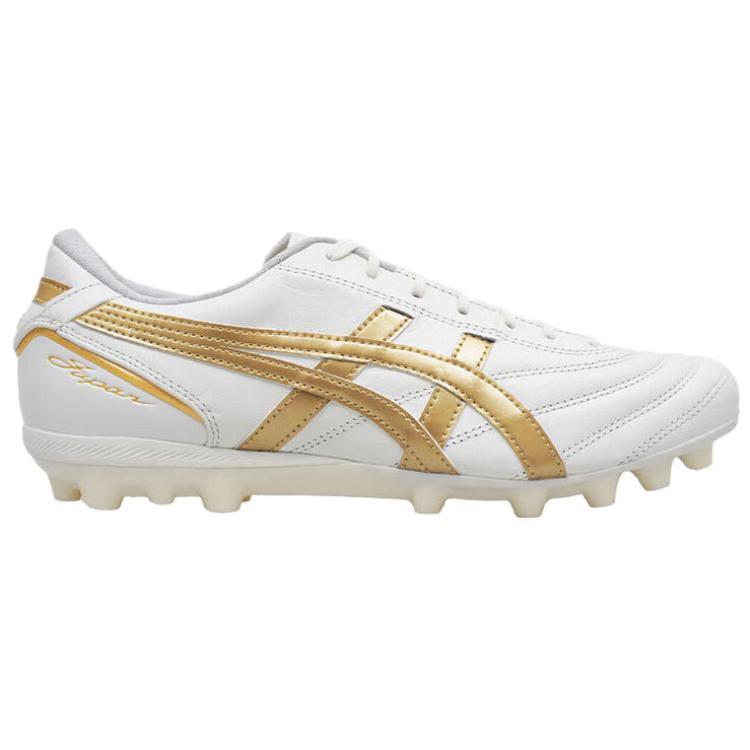 Asics C3 Удобные AG Искусственное покрытие Кожа кенгуру Скользкие Футбольные бутсы Мужские Белый Золотой 1103A121-104