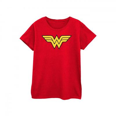 Женская/женская хлопковая футболка бойфренда с логотипом Wonder Woman