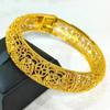 Luxury Dubai Bridal Bangles Gift 24K Gold Plated Indian African Bracelets Charm Wedding Nigerian Arabic Hand Jewelry for Women